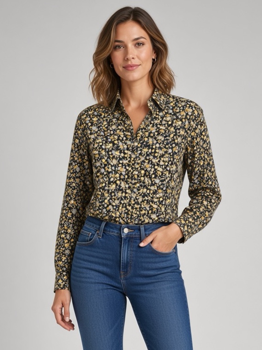 Re-Imagined by J.Crew Cotton‎ floral slim fit button-down shirt - Size Small